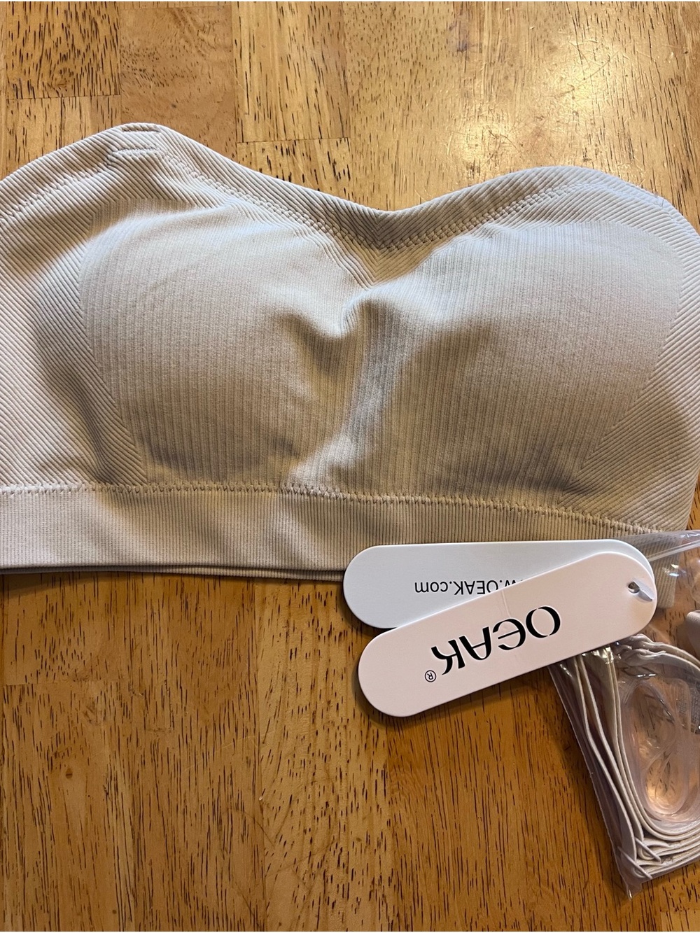 Oeak Strapless Seamless Bandeau Bra — Light Beige
